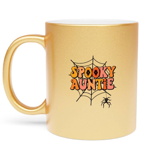 Cute Spooky Auntie Halloween Aunt Metallic Mugs