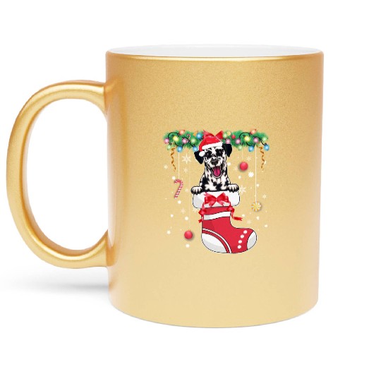 Dalmatian Dog Lover Christmas - Dog Christmas Stoc Metallic Mugs