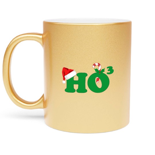 Ho Ho Ho Cubed Christmas Math Metallic Mugs