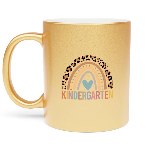 Kindergarten Rainbow Girls Boys Teacher Team Kinde Metallic Mugs