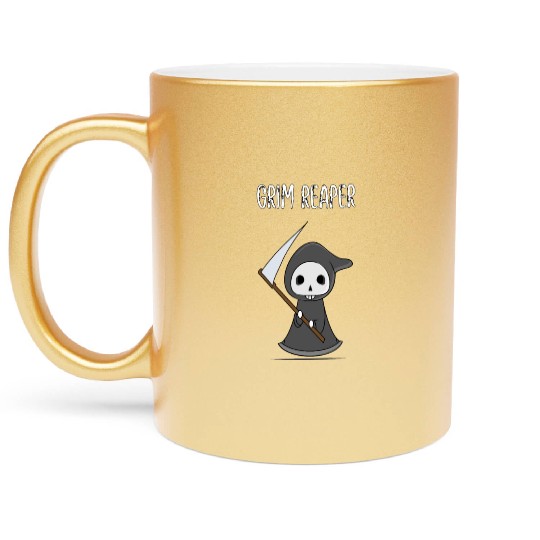 the grim reaper skeleton lovely Metallic Mugs