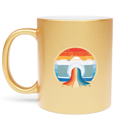 Retro Vintage Camera Picture For Photographers Metallic Mugs