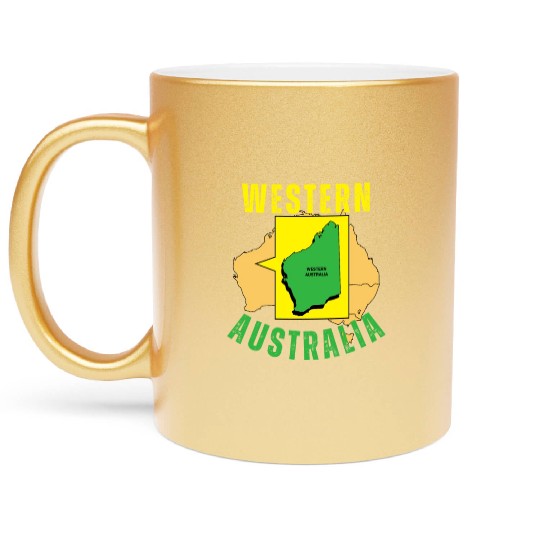 Western Australia Yellow and Green Metallic Mugs