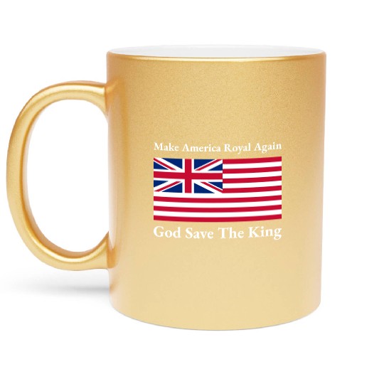 Funny Red Blue Make America Royal Again Flag Metallic Mugs