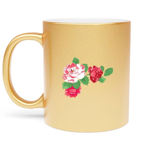 Hibiscus Garden Plant Botanical Flower Metallic Mugs