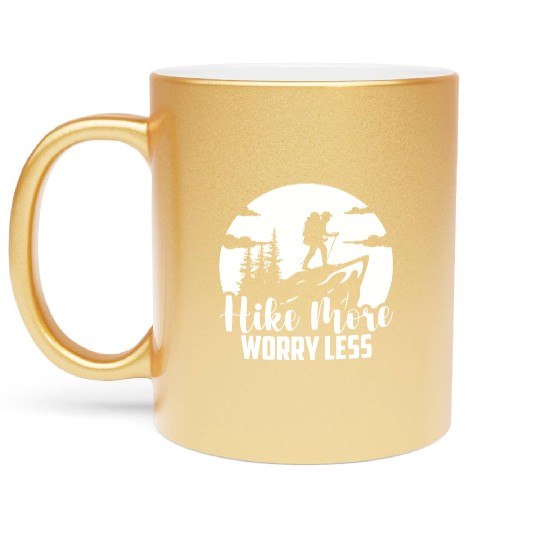 Mountaineering Hiking Hiking Vacation Hiker Metallic Mugs