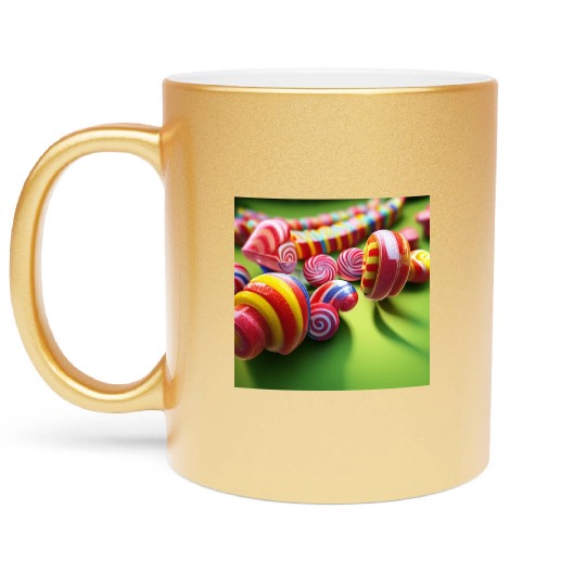 A glimpse into candy land version 1 Metallic Mugs