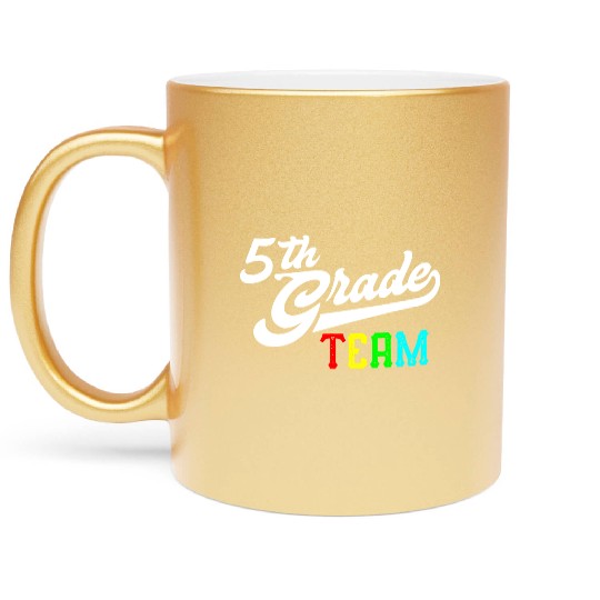 5Th Grade Team Baseball Style Teacher Team Metallic Mugs