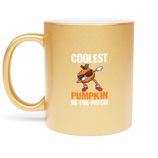 Dabbing Coolest Pumpkin In The Patch Halloween Metallic Mugs