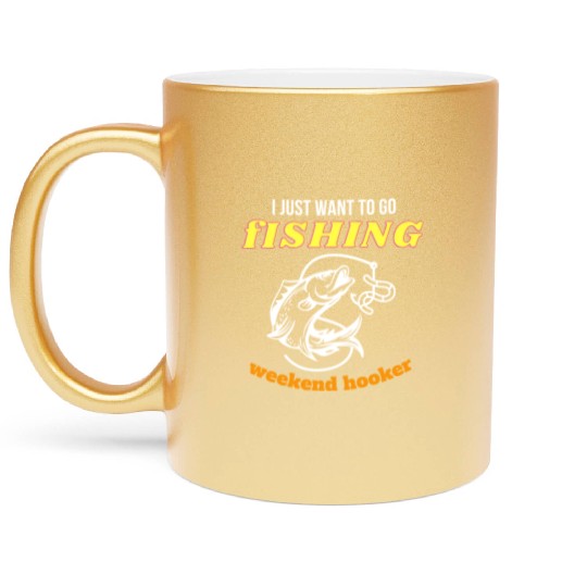 Fishing Lifestyle weekend hooker Metallic Mugs