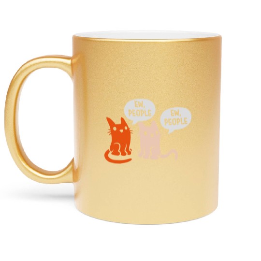comic cats ew people Metallic Mugs