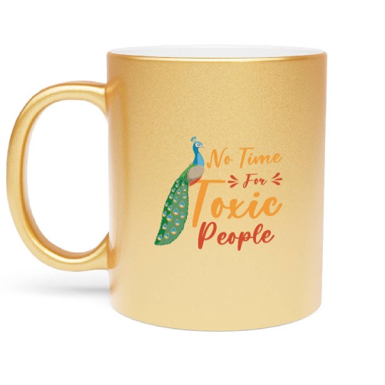 Peacock Positivity Peacock Fan Toxic People Nature Metallic Mugs