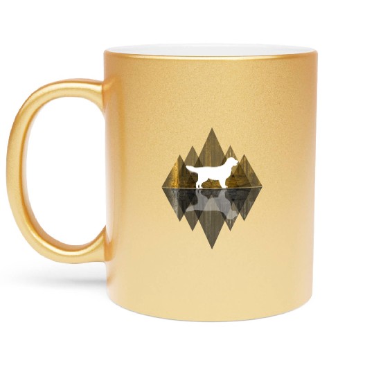 Golden Retriever abstract - Geometry Dog Triangle Metallic Mugs