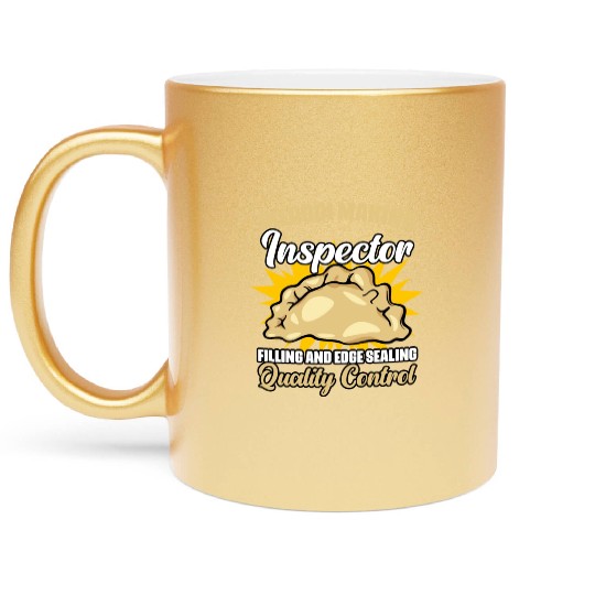 Pierogi Making Funny Polish Dumpling Food Maker Metallic Mugs