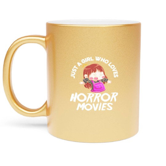 Movie Girl Horror Movies Metallic Mugs