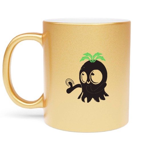 Black Business Cat Kitten With Yellow Tie Metallic Mugs