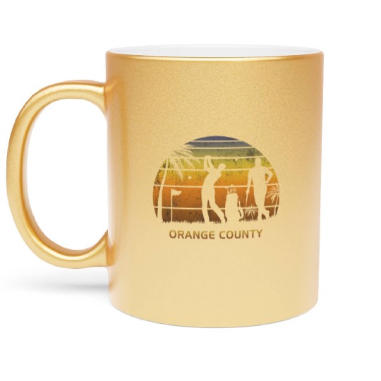 Retro Orange County Golf Golfing Fan Golfer Gift Metallic Mugs