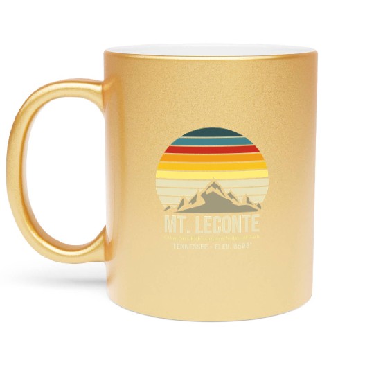 Mt LeConte Great Smoky Mountains Vintage Tennessee Metallic Mugs