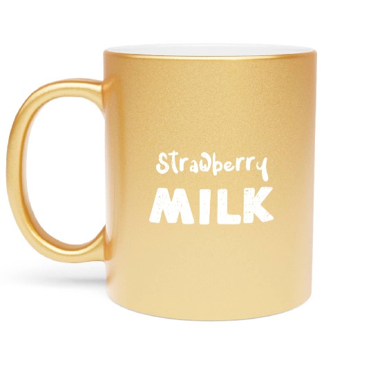 Strawberry Milk - Cow Metallic Mugs
