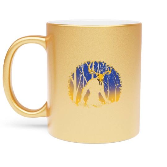 Wendigo Folk Creature Forest Cryptid Halloween Metallic Mugs