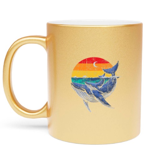 Whale Family Whale Lover Whales Aquarist Marine Metallic Mugs