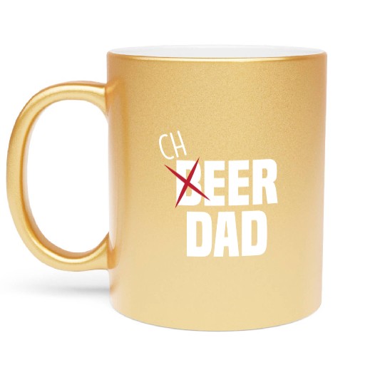 Funny Cheer Dad Cheerleading Dad Beer Metallic Mugs