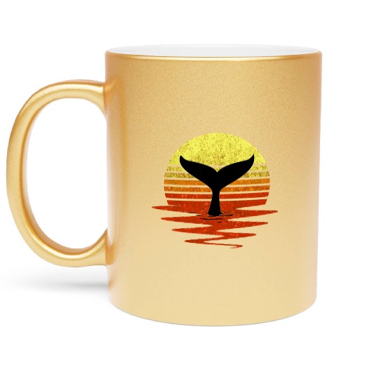 Save The Whales Nautical Ocean Killer Whale Sea Co Metallic Mugs