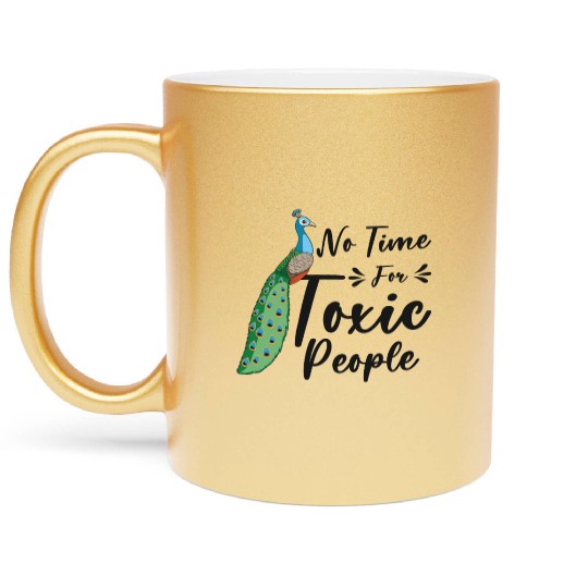Peacock Positivity Peacock Fan Toxic People Nature Metallic Mugs