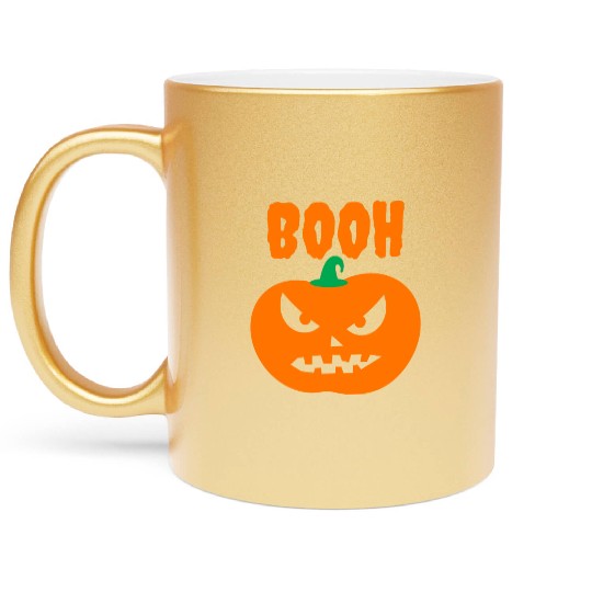 Halloween Scary Evil Pumpkin Funny Pumpkin Head Metallic Mugs