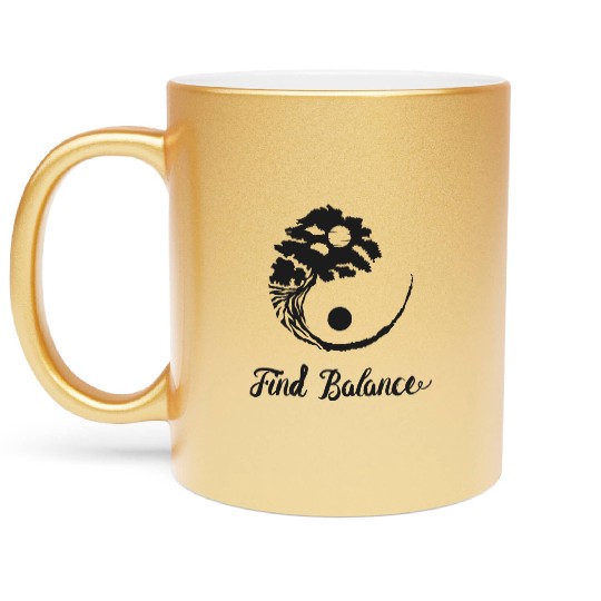 Bonsai Tree Planting Find Balance Zen Gift Metallic Mugs