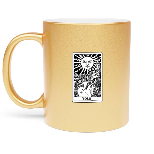 Y O L O - Sun Tarot Card Metallic Mugs