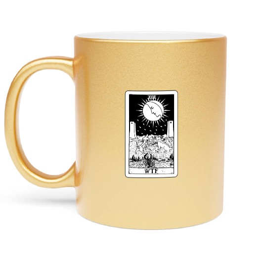 WTF - The Moon Tarot Card Metallic Mugs