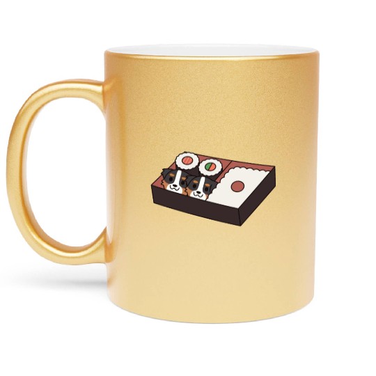 Sushi Bento Box Australian Shepherd Metallic Mugs