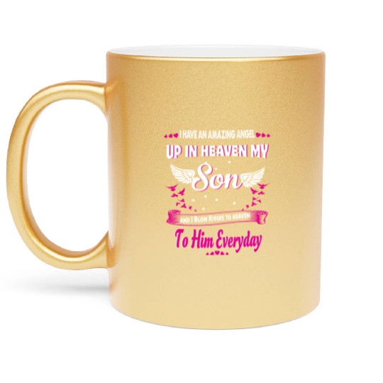My Son Forever My Angel Sympathy In Loving Memory Metallic Mugs