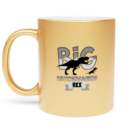 Big Brother Rex Dinosaur . Brothersaur Rex Tyranno Metallic Mugs