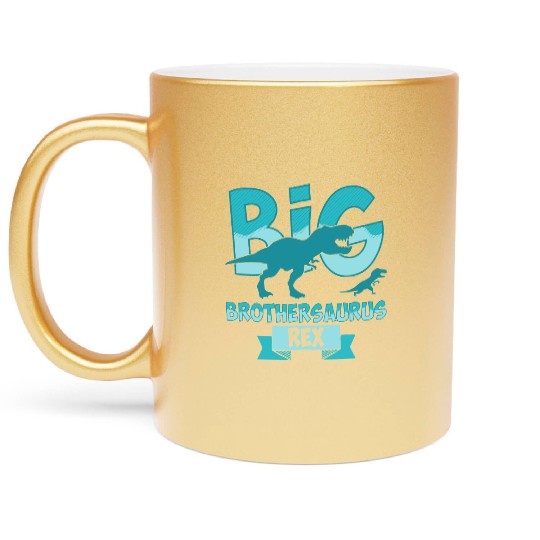 Big Brother Rex Dinosaur . Brothersaur Rex Tyranno Metallic Mugs