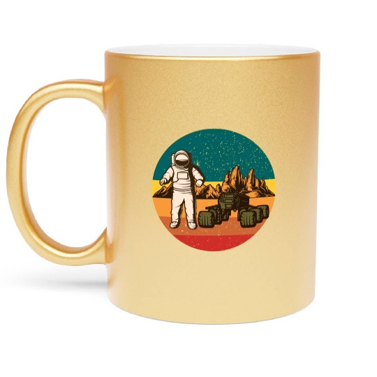 Astronaut on Mars Metallic Mugs