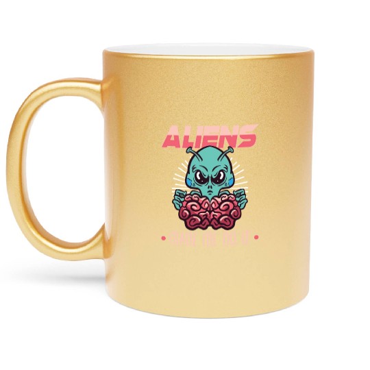 Alien Extraterrestrial Area 51 UFO Space Geek Gift Metallic Mugs