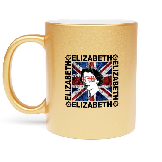 Queen Elizabeth II Rest in Peace Elizabeth Metallic Mugs