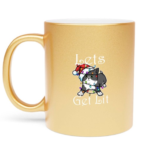 Lets get lit christmas Metallic Mugs