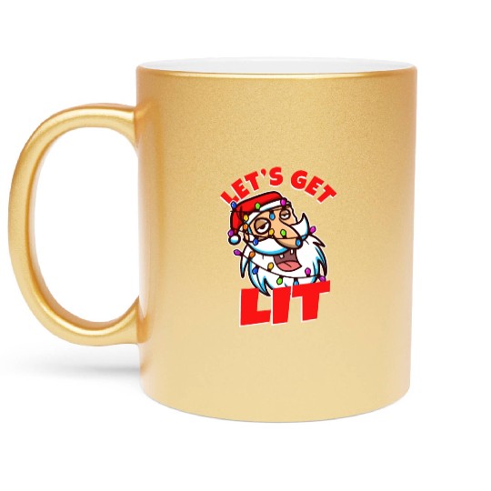 Lets get lit christmas Metallic Mugs