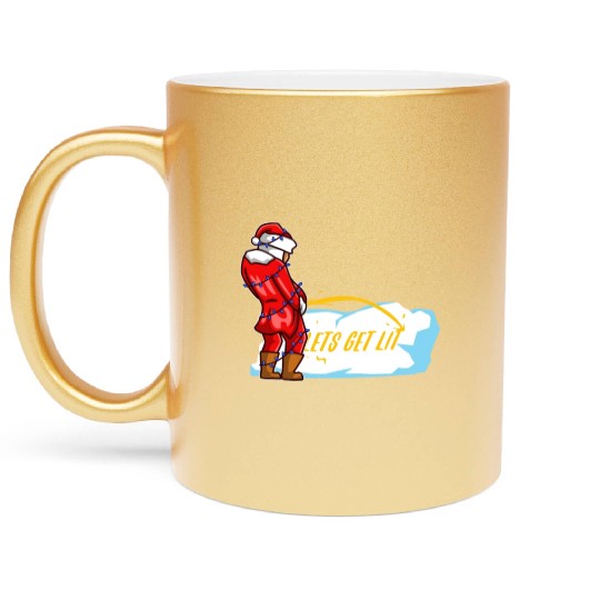 Lets get lit christmas Metallic Mugs