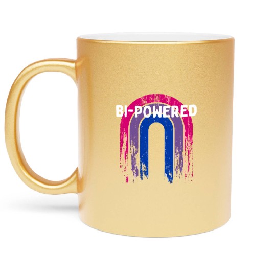 Bi-Powered Bisexual LGBTQ Bi Pride LGBT Metallic Mugs