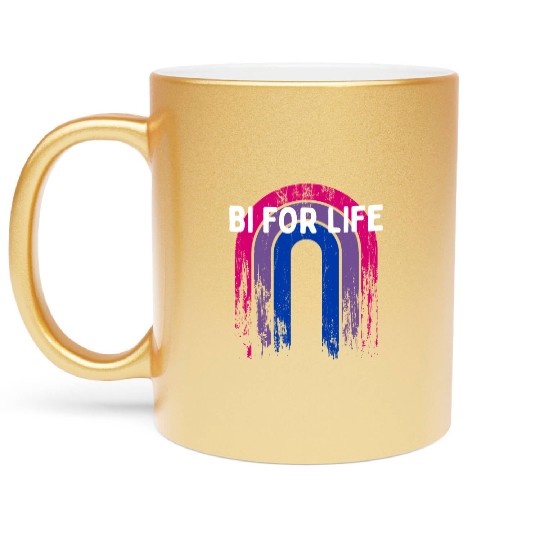 Bi for Life Bisexual LGBTQ Bi Pride LGBT Gay Metallic Mugs