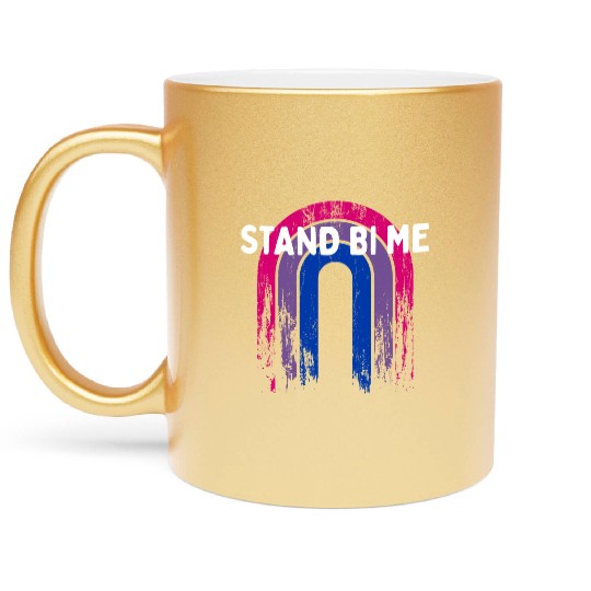 Stand Bi Me Bisexual LGBTQ Bi Pride LGBT Couples Metallic Mugs