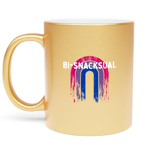 Bi-Snacksual Bisexual LGBTQ Bi Pride LGBT Metallic Mugs