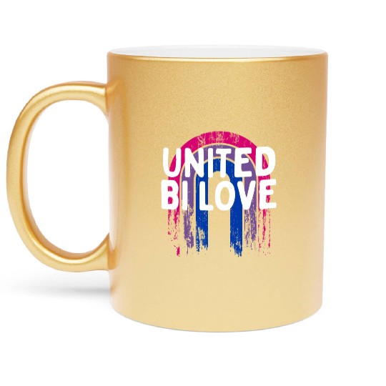 United Bi Love Bisexual LGBTQ Bi Pride LGBT Gay Metallic Mugs