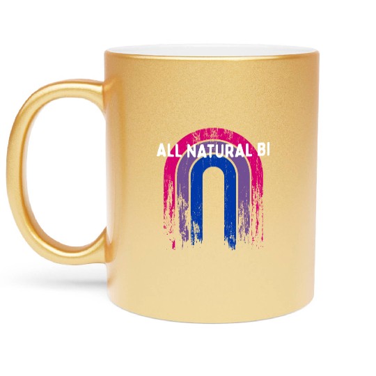 All Natural Bi Bisexual LGBTQ Bi Pride LGBT Metallic Mugs