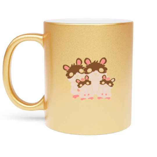 Friendly hamster family kids Metallic Mugs