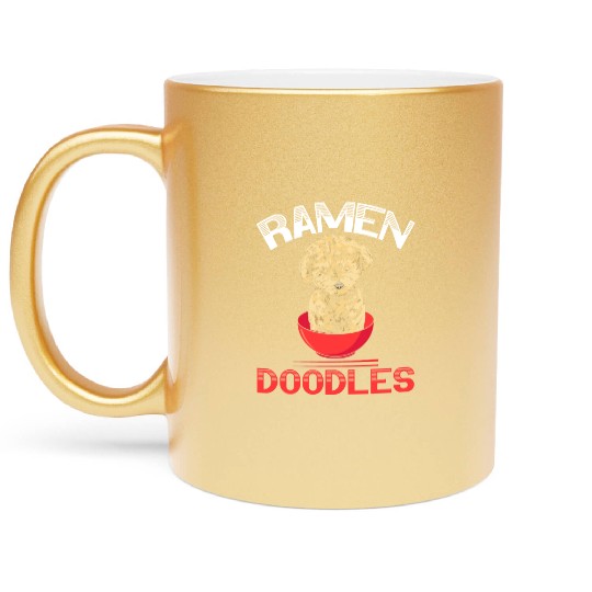 Ramen Doodles Goldendoodle Dog Lover Puppy Paw Metallic Mugs